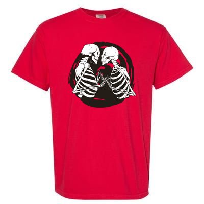 Kissing Skeletons In Love Garment-Dyed Heavyweight T-Shirt