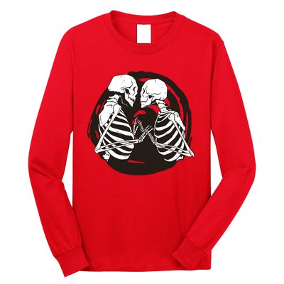 Kissing Skeletons In Love Long Sleeve Shirt