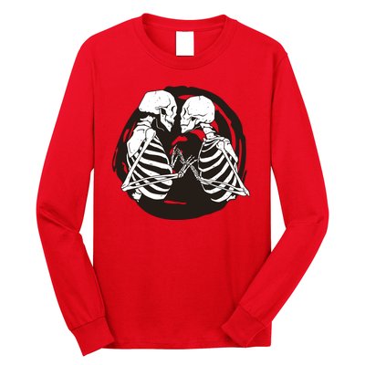 Kissing Skeletons In Love Long Sleeve Shirt