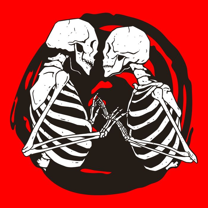 Kissing Skeletons In Love Tall T-Shirt