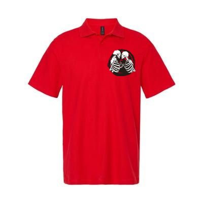 Kissing Skeletons In Love Softstyle Adult Sport Polo