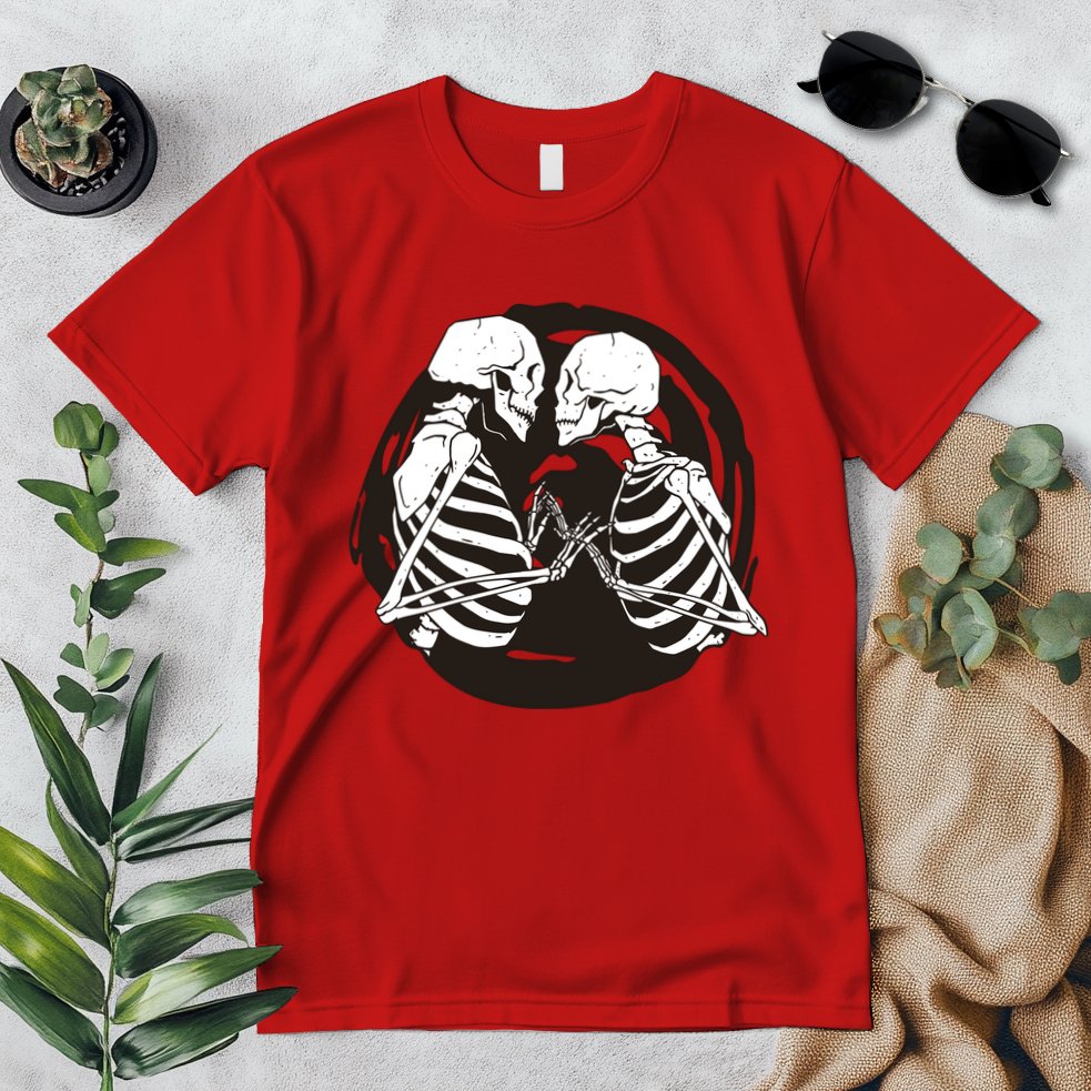Kissing Skeletons In Love Premium T-Shirt