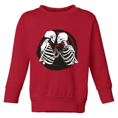 Kissing Skeletons In Love Toddler Sweatshirt