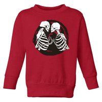 Kissing Skeletons In Love Toddler Sweatshirt