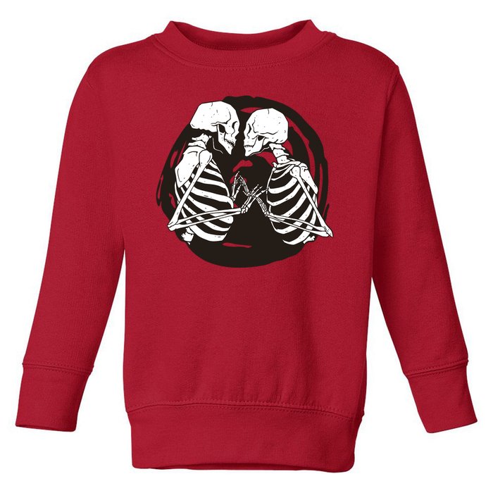 Kissing Skeletons In Love Toddler Sweatshirt