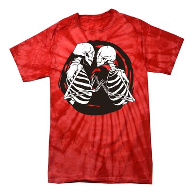 Kissing Skeletons In Love Tie-Dye T-Shirt