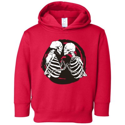 Kissing Skeletons In Love Toddler Hoodie