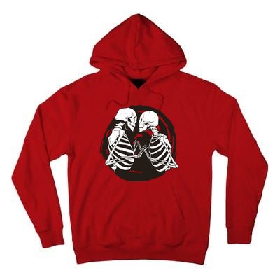 Kissing Skeletons In Love Tall Hoodie