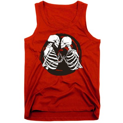 Kissing Skeletons In Love Tank Top