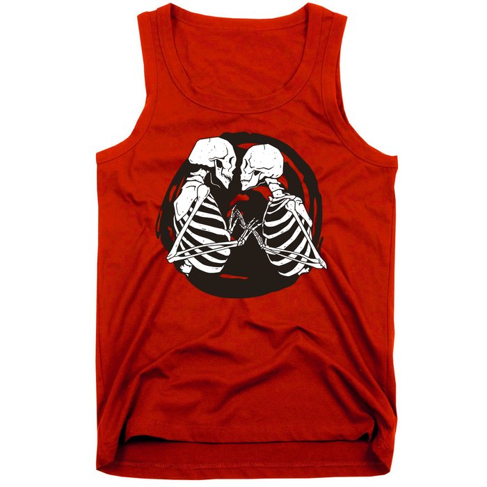 Kissing Skeletons In Love Tank Top