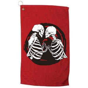 Kissing Skeletons In Love Platinum Collection Golf Towel