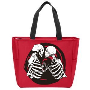 Kissing Skeletons In Love Zip Tote Bag