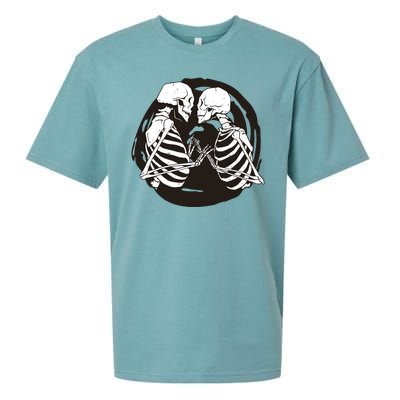 Kissing Skeletons In Love Sueded Cloud Jersey T-Shirt