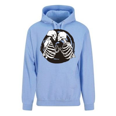 Kissing Skeletons In Love Unisex Surf Hoodie