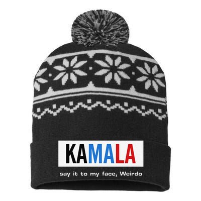 Kamala Say It To My Face Weirdo USA-Made Snowflake Beanie