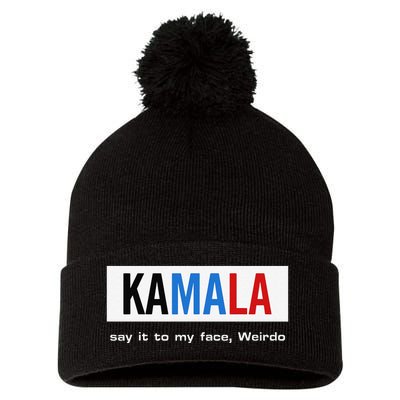 Kamala Say It To My Face Weirdo Pom Pom 12in Knit Beanie