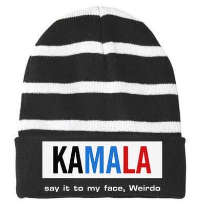 Kamala Say It To My Face Weirdo Striped Beanie with Solid Band