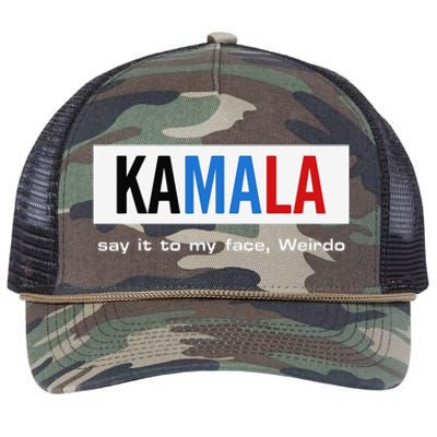 Kamala Say It To My Face Weirdo Retro Rope Trucker Hat Cap