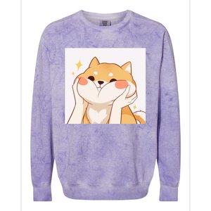 Kawaii Shiba Inu Colorblast Crewneck Sweatshirt