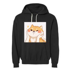 Kawaii Shiba Inu Garment-Dyed Fleece Hoodie