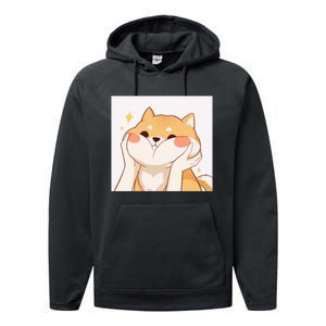 Kawaii Shiba Inu Performance Fleece Hoodie