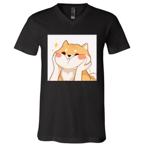 Kawaii Shiba Inu V-Neck T-Shirt