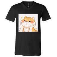 Kawaii Shiba Inu V-Neck T-Shirt