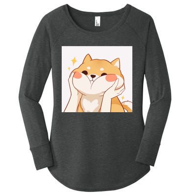 Kawaii Shiba Inu Women's Perfect Tri Tunic Long Sleeve Shirt