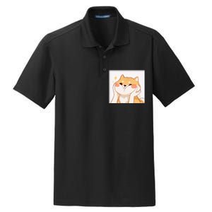 Kawaii Shiba Inu Dry Zone Grid Polo