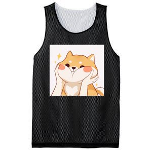 Kawaii Shiba Inu Mesh Reversible Basketball Jersey Tank