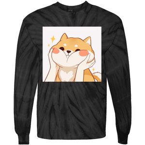 Kawaii Shiba Inu Tie-Dye Long Sleeve Shirt