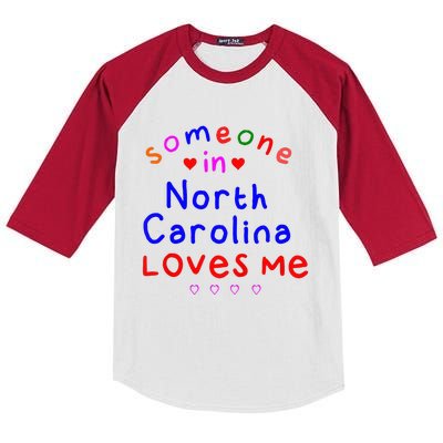 Kids Someone In North Carolina Loves Me Kids Kids Colorblock Raglan Jersey