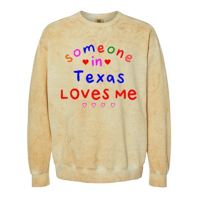 Kids Someone In Texas Loves Me Kids Colorblast Crewneck Sweatshirt