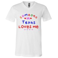 Kids Someone In Texas Loves Me Kids V-Neck T-Shirt