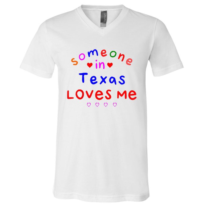 Kids Someone In Texas Loves Me Kids V-Neck T-Shirt