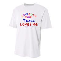 Kids Someone In Texas Loves Me Kids Youth Performance Sprint T-Shirt