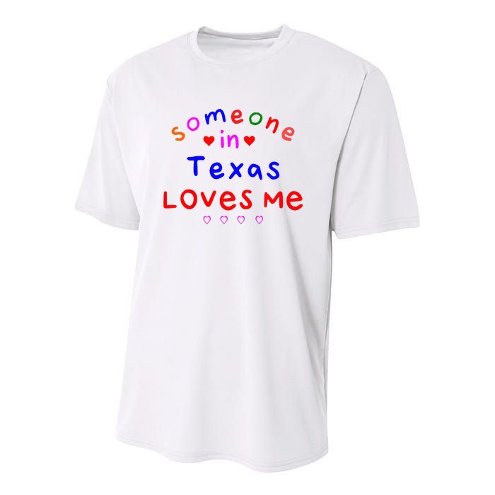 Kids Someone In Texas Loves Me Kids Youth Performance Sprint T-Shirt