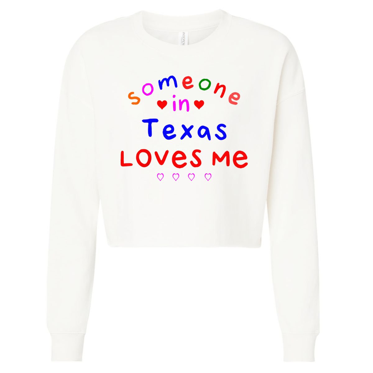 Kids Someone In Texas Loves Me Kids Cropped Pullover Crew