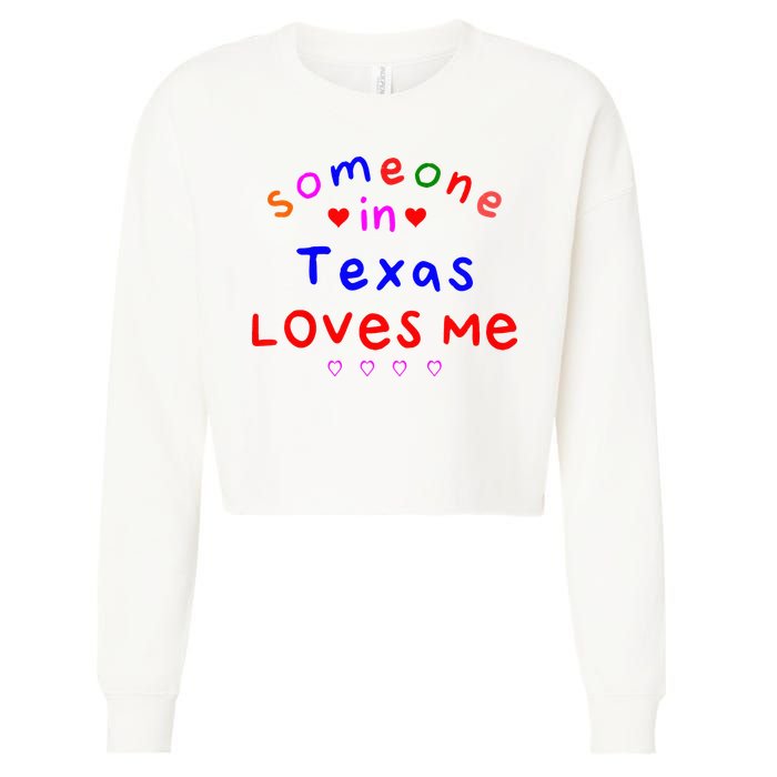 Kids Someone In Texas Loves Me Kids Cropped Pullover Crew
