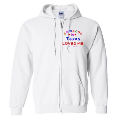 Kids Someone In Texas Loves Me Kids Full Zip Hoodie