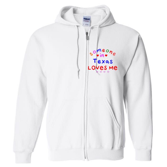 Kids Someone In Texas Loves Me Kids Full Zip Hoodie