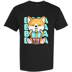 Kawaii Shiba Inu Dog Bubble Tea Boba Anime Neko Japan Garment-Dyed Heavyweight T-Shirt