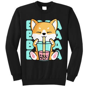 Kawaii Shiba Inu Dog Bubble Tea Boba Anime Neko Japan Sweatshirt