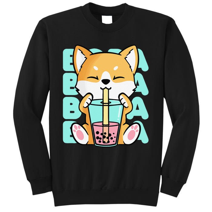 Kawaii Shiba Inu Dog Bubble Tea Boba Anime Neko Japan Sweatshirt