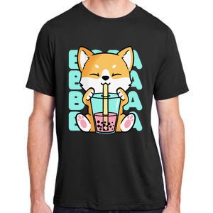 Kawaii Shiba Inu Dog Bubble Tea Boba Anime Neko Japan Adult ChromaSoft Performance T-Shirt