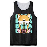 Kawaii Shiba Inu Dog Bubble Tea Boba Anime Neko Japan Mesh Reversible Basketball Jersey Tank