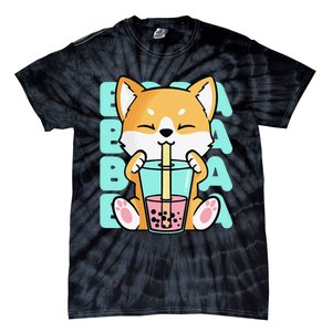 Kawaii Shiba Inu Dog Bubble Tea Boba Anime Neko Japan Tie-Dye T-Shirt