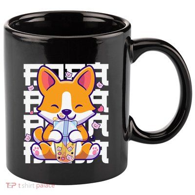 Kawaii Shiba Inu Dog Bubble Tea Boba Anime 11oz C Handle Ceramic Mug