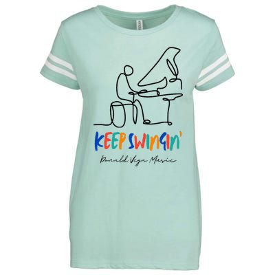 Keep Swingin Jazz Piano Player Enza Ladies Jersey Football T-Shirt