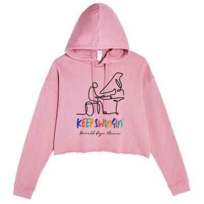 Keep Swingin Jazz Piano Player Crop Fleece Hoodie